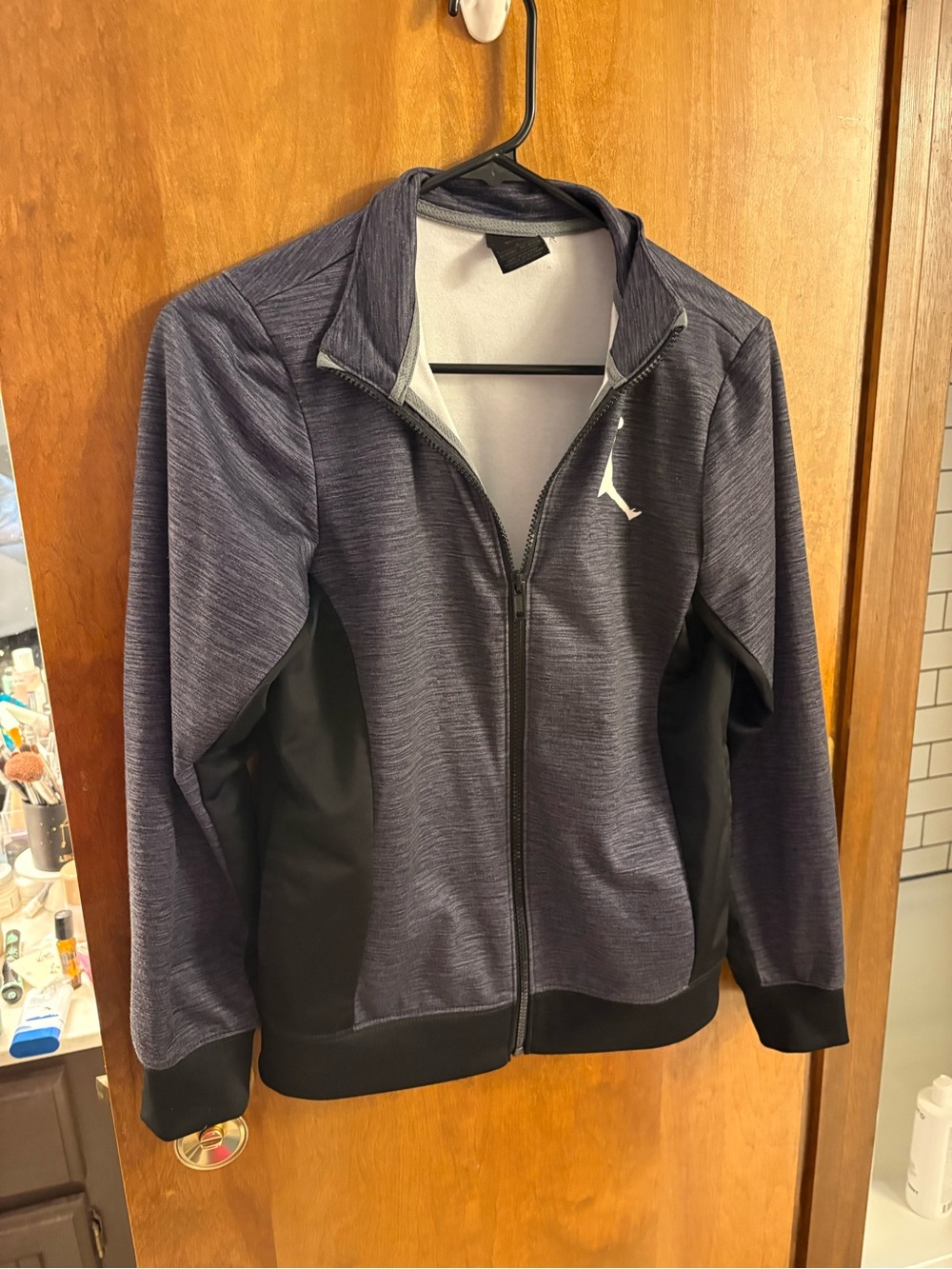 Kid’s Jordan Full-Zip Athletic Jacket in Heather Navy & Black